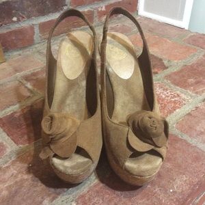Jessica Simpson Suede Florette and Cork Platforms